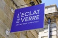 L`eclat de Verre logo brand and text sign French specialist in tailor-made frame