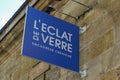 L`eclat de Verre logo brand and text sign Shard of Glass French specialist in tailor