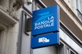 La Banque Postale sign brand and text logo on wall entrance building facade post