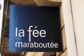 la fee maraboutee text sign and logo front of trendy store boutique of clothing woman
