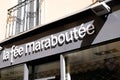 La fee maraboutee wall brand logo and sign text on facade entrance shop