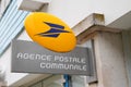 La Poste agence communale logo sign and text brand on facade french country post bank Royalty Free Stock Photo