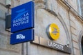 La poste and la Banque postale store french post text logo bank on shop sign brand