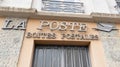 la poste boites postales text sign and logo brand on facade office french post