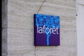 Laforet sign and text logo of agency facade real estate brand broker office company