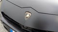 Lamborghini urus logo brand and text sign detail hood black front car Italian design