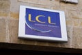 Lcl banque logo and text sign of french bank signage store office