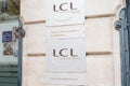 Lcl banque privee logo brand and text sign le credit Lyonnais french private bank