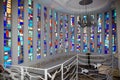 Bordeaux , Aquitaine / France - 03 03 2020 : lege Cap Ferret church interior stained glass window