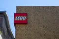 Lego logo brand and text sign facade store Imagination Center shop building for cell