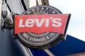 Bordeaux , Aquitaine / France - 11 13 2019 : Levi`s Jeans Sign and Logo levis store levi strauss french shop Royalty Free Stock Photo