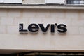 Levi`s logo brand and text sign of boutique Jeans levis store of clothes fashion levi