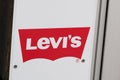 Levis logo brand clothes store text sign shop Levi`s Royalty Free Stock Photo