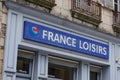 France loisirs logo brand chain and sign text of bookshop shop on building facade wall Royalty Free Stock Photo