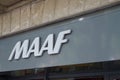 MAAF logo and text sign on office store insurance shop wall