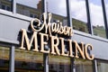 Maison Merling logo brand and text sign front of shop french Traditional coffee roaster