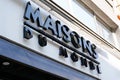 Maisons du monde logo and text sign front of shop french home decoration chain