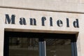 Manfield text logo and sign brand front of footwear boutique shop shoes retailer store