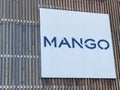 Mango logo and text sign front of building shop for fashion store clothing company