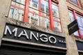 Mango man logo brand and text sign Spanish clothes store shop front
