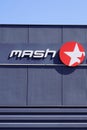 Mash sign text and brand logo red star dealership motorcycle store emblem Motorbike Royalty Free Stock Photo