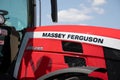 Massey Ferguson tractor sign text and logo brand in event