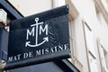 mat de misaine logo brand store french sea clothing text sign foremast on wall facade Royalty Free Stock Photo