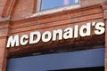 Mc Donald`s m text logo and sign of brand of us fastfood restaurant