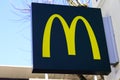 McDonald fastfood restaurant sign brand and logo of American fast food company