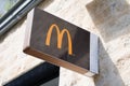 Bordeaux , Aquitaine / France - 07 05 2020 : McDonald`s sign m logo on Restaurant Exterior of McDonalds fast food