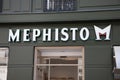 Mephisto logo sign wall facade and text for store shoes and shop brand footwear