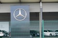 Bordeaux , Aquitaine / France - 10 17 2019 : Mercedes Benz logo car sign store dealership shop and park new car Royalty Free Stock Photo