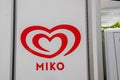 Miko logo brand and text sign shop ice cream cone industrial