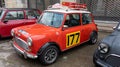 Mini Cooper Classic replica edition in british red colors racing classic British car Royalty Free Stock Photo