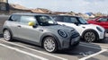 Mini electric vehicle car modern ev parked outdoor