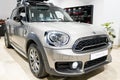 Mini new hybrid modern car in dealership showroom of ev electric vehicle