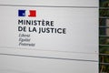 Ministere de la justice text sign logo means Department of Justice nation top law