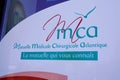 Mmca mutuelle medicale chirurgicale atlantique sign text and red logo French no profit Royalty Free Stock Photo