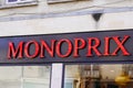 Bordeaux , Aquitaine / France - 11 13 2019 : Monoprix sign logo French retail chain stores combine food clothing household gifts