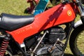 Montesa cota 348 spain red motorcycle spain engine with logo text and brand sign on Royalty Free Stock Photo