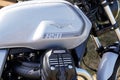 Moto Guzzi logo brand and text sign 850 motorcycle Italian manufacturer motorbike Royalty Free Stock Photo