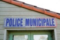 Municipal Police text sign in France police municipale of mayor local in french city Royalty Free Stock Photo