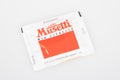 Musetti caffe mio espresso logo brand and text sign on Individual Sugar Packets coffee