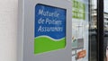 Mutuelle de poitiers assurances logo green and text sign blue front of store insurance