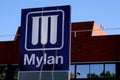 Bordeaux , Aquitaine / France - 10 15 2019 : mylan sign logo global generic and specialty pharmaceuticals factory company Royalty Free Stock Photo