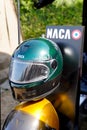 Naca motorcycle helmet french text sign and brand logo motorbike Royalty Free Stock Photo