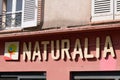Naturalia logo brand and text sign facade chain biological shop distribution of food