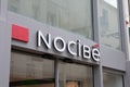 Nocibe logo brand french shop boutique of cosmetics perfume nocibÃÂ© sign text entrance Royalty Free Stock Photo