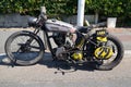 Norton brand logo retro of motorcycle and sign text on old petrol tank fuel of vintage