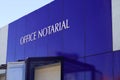 Notaire office notarial french office notarial entrance facade sign text and wall logo